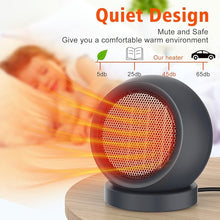 Load image into Gallery viewer, Space Heater,PTC Ceramic Electric Desk Heater High Output Heater Fan for Home Bedroom Office Desk Indoor Use(Dark Grey)
