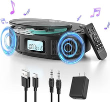 Load image into Gallery viewer, CD Player Portable, FELEMAN Upgraded 2 in 1 Portable CD Player &amp; Bluetooth Speaker, Rechargeable Boombox CD Player for Car/Home with Remote Control, FM Radio, Support AUX/USB, Headphone Jack
