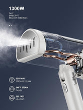 Load image into Gallery viewer, Portable Garment Steamer, Powerful Foldable Handhled Steamer 1300W, Travel Size Steamer For Clothes 20S Fast Heat-up, Fabric Steamer for Home &amp; Travel, 120V Only (White)
