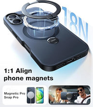 Load image into Gallery viewer, TORRAS 360° Spin Magnetic Stand for iPhone 16 Case 6.1 inch, Compatible with Magsafe, 12FT Military Grade Protection, Shockproof Slim Case for iPhone 16 Phone Case with Kickstand &amp; Ring Holder, Black
