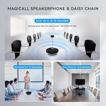 Load image into Gallery viewer, Tenveo MagiCall-EX Bluetooth Conference Speakerphone, Daisy Chain/Use Alone up to 30 attendees, Bluetooth/Wireless/USB Microphone, 360°Voice Pickup Noise Cancelling for Conference Call Large Meeting
