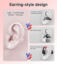 Load image into Gallery viewer, King Lucky i21 Open Ear Clip On Earbuds Wireless Bluetooth Ear Clip Headphones with Mic, Noise Cancelling, Waterproof IPX4, for Small Ears, Perfect for Running, Sports, and Glasses Wearers (Pink)
