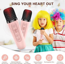 Load image into Gallery viewer, Mini Karaoke Machine with 2 Wireless Microphones for Kids Adults, DYTIMEEM Portable Bluetooth Speaker Set for Birthday Party Home KTV, Handheld Karaoke Toy Gift for Boys Girls 4, 5, 6, 7, 8+ Years Old
