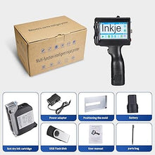 Load image into Gallery viewer, Handheld Printer Portable Labeler M6 600g with 4.3 Inch HD LED Touch Screen use for QR-Code Barcode Date Logo Batch Print on Card Bag Box Wood Glass Plastic with Black Ink Cartridge with Pen (ZF-M6)
