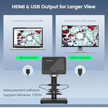 Load image into Gallery viewer, JL246PS 3 Lens HDMI Digital Microscope, UHD 4000× 24MP Biological Microscope with Prepared Slides, Coin Microscope for Full-Size Coin Error Coins, 7&#39;&#39; LCD Screen, Windows PC Compatible, 32GB
