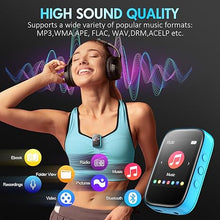 Load image into Gallery viewer, Bluetooth MP3 Player with 32GB Portable Music Player Support FM Radio Voice Record Ebook Calendar Stopwatch SupportMicros SD Card Up to 128GB
