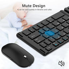 Load image into Gallery viewer, Acoucou Foldable Keyboard and Mouse Combo, Wireless Keyboard and Mouse Set, Portable Travel Keyboard for Tablet Smartphone Laptop, Compatible with Mac/iOS Windows Android System-3 Bluetooth Channels
