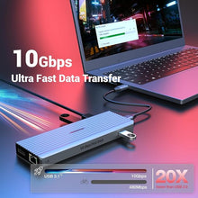 Load image into Gallery viewer, USB C Docking Station, OBERSTER USB C HUB with Dual 4K@60Hz Video Outputs Dual Monitor, (3 x USB 3.1 10 Gb/s, 2 x HDMI, 2 x DP, 100W PD, Gigabit Ethernet &amp; Audio) for Windows and M1 Mac
