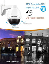 Load image into Gallery viewer, 940nm RTSP PTZ Camera Outdoor WiFi for Home Security Human Tracking, Surveillance Cameras Motion Detection, 50FT Hidden Night Vision, 32G SD Card Wide Angle Siren 2-Way Audio Waterproof
