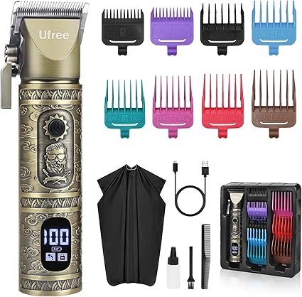 Ufree Professional Hair Clippers for Men Women, Hair Trimmer, Cordless Barber Clippers for Hair Cutting Kit, Haircut Machine Rechargeable Clippers and Trimmers Set, Grooming Kit Gifts for Men