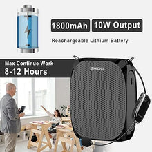 Load image into Gallery viewer, SHIDU Voice Amplifier for Teachers, Personal Voice Amplifier with Wireless Microphone Headset, 10W Output 1800mAh Personal Portable Speaker Suitable for Coaches,Tour Guides, Promotions, Outdoors
