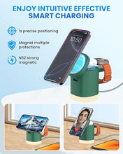 Load image into Gallery viewer, Wireless Charging Station for Apple Mag-Safe: JoyGeek 3 in 1 Magnetic Foldable Charger Stand for iPhone 16 15 14 13 12 Pro Max Plus - Apple Watch 10 9 8 7 6 5 4 SE - AirPods Pro 2/3/4
