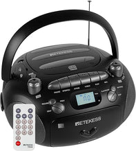 Load image into Gallery viewer, Retekess TR630 CD Cassette Player, Boombox CD Player AM FM Radio, Recording Transcription, USB, Micro SD, LCD Display, for Family
