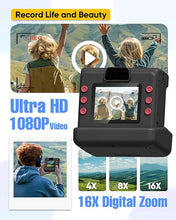 Load image into Gallery viewer, Instant Print Camera for Kids,2.4 Inch Screen Kids Instant Cameras, Christmas Birthday Gifts for Girls Age 3-12, Portable Toddler Toy for 3 4 5 6 7 8 9 10 Year Old Girls Boys (Black)
