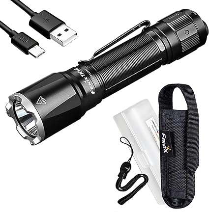 Fenix TK16 v2.0 Tactical Flashlight, 3100 Lumen Long Throw, USB-C Rechargeable, with LumenTac Organizer