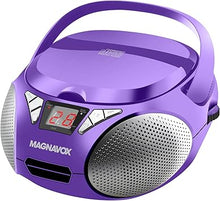 Load image into Gallery viewer, Magnavox MD6924 Portable Top Loading CD Boombox with AM/FM Stereo Radio in Black | CD-R/CD-RW Compatible | LED Display | AUX Port Supported | Programmable CD Player | (Purple)
