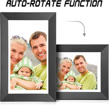 Load image into Gallery viewer, Digital Picture Frame WiFi Digital Photo Frame Kimire Full HD 1366x768 IPS Touch Screen, 16GB Storage, Auto-Rotate, Support Micro Slot, Sleep Mode, Share Photos and Videos via APP(10 inch, Black)

