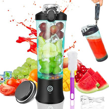 Load image into Gallery viewer, Portable Blender - 20oz Powerful Personal Blender Shakes and Smoothies USB Rechargeable - Efficient Safe On The Go Blender Fruit Juicer Cup Kitchen Gym Baby Food Office Sport Travel (Black)
