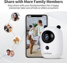 Load image into Gallery viewer, 2K WiFi Camera,2.4GHz,with a Battery Life of 1-5 Months, Pet Camera with Phone App, for Home Security Camera for Dog/ Baby Monitor/Elder Pan Tilt, 2-Way Talk, Human Detection, Motion Tracking, Cloud
