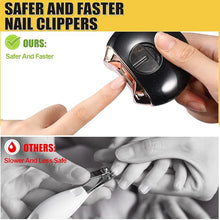 Load image into Gallery viewer, Minatee Automatic Nail Clipper, Electric Nail Clippers Safety Fingernail Cutter Nail Trimmer Nail Scissors Gift for Caregivers, Elderly, Adults, Children, Care Communities(Black)
