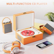 Load image into Gallery viewer, Time Music Box CD Player with Speakers; Bluetooth Transmitter; Festival Gift; BGM Player for Home Decor (Orange)
