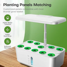 Load image into Gallery viewer, Indoor Garden Hydroponics Growing System: 10 Pods Plant Germination Kit Aeroponic Herb Vegetable Growth Lamp Countertop with LED Grow Light - Hydrophonic Planter Grower Harvest Veggie Lettuce, White
