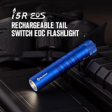 Load image into Gallery viewer, OLIGHT I5R HCRI 285 Lumens Rechargeable Tail-Switch LED Flashlight Powered by USB Rechargeable Battery, Slim EDC Pocket Flashlight for Camping, Outdoor, and Emergency (Blue)
