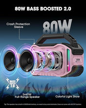 Load image into Gallery viewer, Speakers Bluetooth Wireless: 80W(Peak) Loud Speaker with Bass, 20H Playtime, IPX6 Waterproof, Large Jobsite Speakers for Work, Outdoor, Workshop, Garage, Portable Speaker with TWS (Pink)

