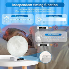 Load image into Gallery viewer, Sunrise Alarm Clock Moon Lamp APP Control Light Therapy Happy Mood Light UV-Free Wake up Light Alarm Clock Built-in White Noise nightstand Lamp for Livingroom Bedroom Office Reading Working
