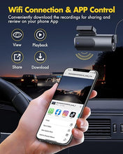 Load image into Gallery viewer, GKU Dash Cam Front and Rear Camera, 4K/2.5K Full Dashcams for Cars with 64GB SD Card, WiFi &amp; App Control, Night Vision, Parking Mode, G-Sensor, Loop Recording,WDR,170° Wide Angle (D600)
