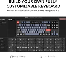 Load image into Gallery viewer, Keychron V3 Wired Custom Mechanical Keyboard, TKL Tenkeyless QMK/VIA Programmable Macro with Hot-swappable Keychron K Pro Brown Switch Compatible with Mac Windows Linux (Frosted Black-Translucent)
