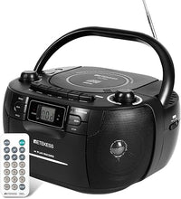 Load image into Gallery viewer, Retekess TR621 CD Player Boombox, Cassette Tape Player AM FM Radio, Stereo Sound, USB and TF Card Playback with Remote Control, Tape Recording, for Home(Black)
