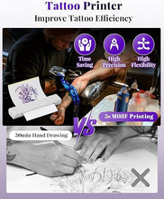 Load image into Gallery viewer, Phomemo M08F Tattoo Stencil Printer, Wireless Tattoo Printer Machine, Thermal Printer Tattoo, Compatible with Smartphone, Pad and PC, with 10pcs Transfer Paper (White)
