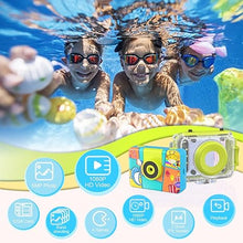 Load image into Gallery viewer, Kids Digital Camera,Kids Underwater Camera,20MP 1080P Waterproof Kids Selfie Camera with 32G SD Card,Children Action Sports Camera for Outdoor Helmet,3-12 Years Old Girl Boy Birthday Gifts Camera Toys
