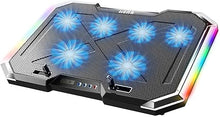 Load image into Gallery viewer, Laptop Cooling Pad RGB Portable Gaming Laptop Cooling Pad Laptop Cooler Stand RGB Lights Fits 12-17 Inches,Laptop Cooler (6 fans)
