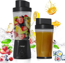 Load image into Gallery viewer, Portable Blender (Black) Shakes and Smoothies Blender with 23 Oz Blender Cup Portable Travel Sport Bottle for Crushing Ice, Puree and Fruit Baby Food USB Rechargeable for Kitchen,Home,Travel
