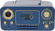 Load image into Gallery viewer, Portable Stereo CD Player with Bluetooth, AM/FM Stereo Radio and Cassette Player/Recorder (Blue)
