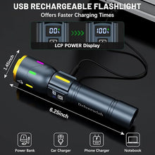 Load image into Gallery viewer, Rechargeable Flashlights 990000 High Lumens, Super Bright LED Flashlight USB C, High Power Flashlight with 3Modes, Waterproof Flash Light, Versatile Tactical Flashlight for Emergencies,Camping,Hiking
