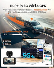 Load image into Gallery viewer, Dual Dash Cam 5G WiFi GPS, Real 4K+HDR 1080P Dash Cam Front and Rear, 3.3 Inch Eye-Care Screen, Super HDR Night Vision, Parking Mode, Dash Camera for Cars with App, G-Sensor, Support 512GB Max
