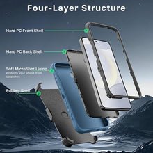Load image into Gallery viewer, M MYBAT PRO Maverick Series for Samsung Galaxy S25 Plus Case with Belt Clip Holster, 6.7 inch, Heavy Duty Military Grade Drop Protective Case with 360° Rotating Stand (No Screen Protector) Blue
