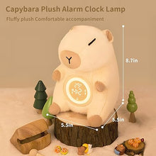 Load image into Gallery viewer, QANYI Capybara Alarm Clock for Kids, Multiin-one Cozy Night Light Clock with Dual Alarm and Snooze, Dimmable Bed Lamp Birthday Gifts Ideal for Children Teens Girls Boys Women
