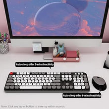 Load image into Gallery viewer, Wireless Keyboard and Mouse, KOOTOP Cute Keyboard and Mouse, 2.4G Wireless Keyboard with Retro Round Keycap for PC, Mac, Laptop,Tablet,Computer Windows (Grey)
