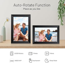 Load image into Gallery viewer, AEEZO Digital Picture Frame 10.1 inch, WiFi Digital Photo Frame with 32GB Storage, HD IPS Touch Screen, Auto-Rotate, Slideshow, Share Photos/Videos via AiMOR APP, Wall Mountable (Black)
