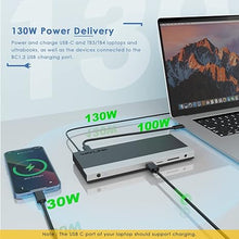 Load image into Gallery viewer, WAVLINK USB C Docking Station, Support 100W Charging for PC, Triple Display Max 4K@60Hz with DisplayPort,2 HDMI,4 USB 3.0,Gigabit Ethernet,SD/TF Card Slot,Audio Jack for Windows &amp; Mac OS M1 M2
