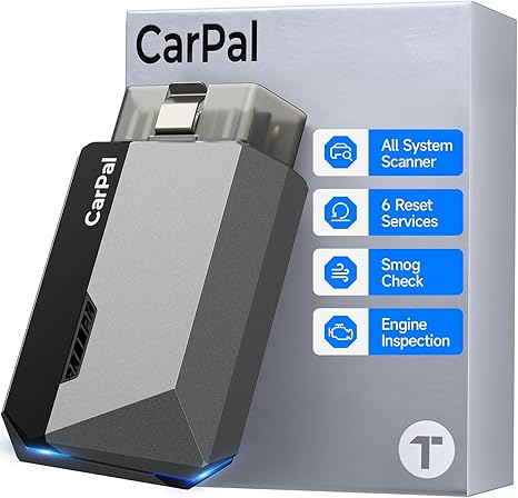 TOPDON Carpal-US OBD2 Code Reader Bluetooth, All System OBD2 Scanner for iOS & Android, Vehicle Health Check, 6 Maintenance Services, Smog Check, Repair Guide, 1 Year Free Update