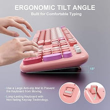Load image into Gallery viewer, FOPETT Wireless Keyboard and Mouse Combo - 2.4G Full-Sized Cute Colorful Retro Keyboard with Round Keycaps 104 Keys Typewriter Keyboard for Laptop/Windows/PC-Pink Colorful
