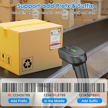 Load image into Gallery viewer, Symcode Wireless Handheld Barcode Scanner Versatile 2-in-1 (2.4Ghz Wireless+USB 2.0 Wired) 328 Feet Transmission Distance Rechargeable 1D Laser Automatic Bar Code Reader Scanner
