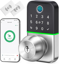 Load image into Gallery viewer, Keypad Smart Door Lock with Knob: Kucacci Keyless Entry Door Lock for Front Door - Keypad Door Lock with Handle - Fingerprint Code Door Knob - Door Lock with Code - Auto Lock
