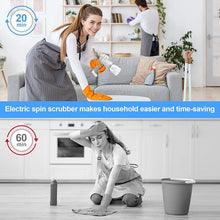 Load image into Gallery viewer, Electric Spin Scrubber, Shower Scrubber with Handle, Waterproof Portable Bathroom Cleaner Brush, Cordless Electric Cleaning Brush with 5 Replaceable Brush Heads for Floor Tile Tub Wall Window Kitchen
