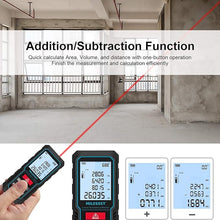 Load image into Gallery viewer, Laser Measure Device, MiLESEEY 229ft Digital Laser Tape Measure with Upgrade Electronic Angle Sensor, ±2mm Accuracy, Area Measurement,Volume and Pythagoras, 2" LCD Backlit,Mute, Battery Included
